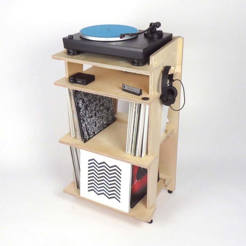  LELELINKY Record Player Stand,Vinyl Record Storage